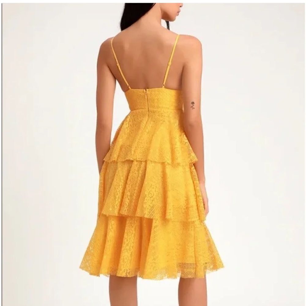 Lulus yellow tiered dress - Picture 8 of 10